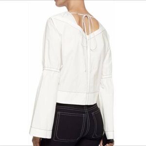 Derek Lam 10 Crosby Women’s Bell Sleeve Blouse White Size 6 Wide Sleeve